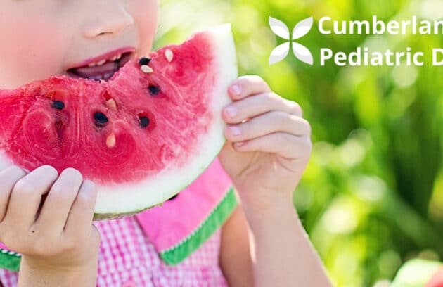 Kid eating watermelon, proper feeding practices for infants and toddlers